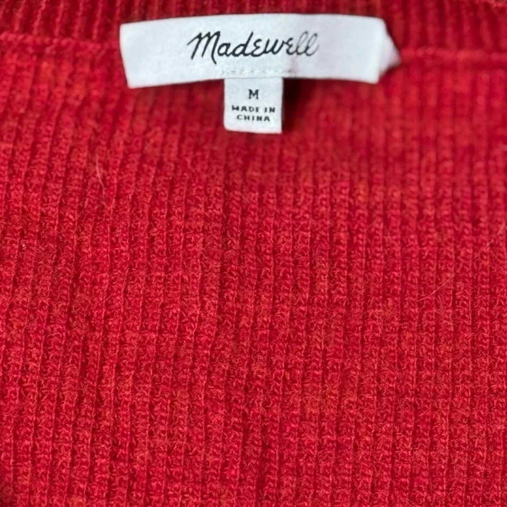 Madewell Asherton Waffle Henley Alpaca Wool Blend Sweater size M NC737